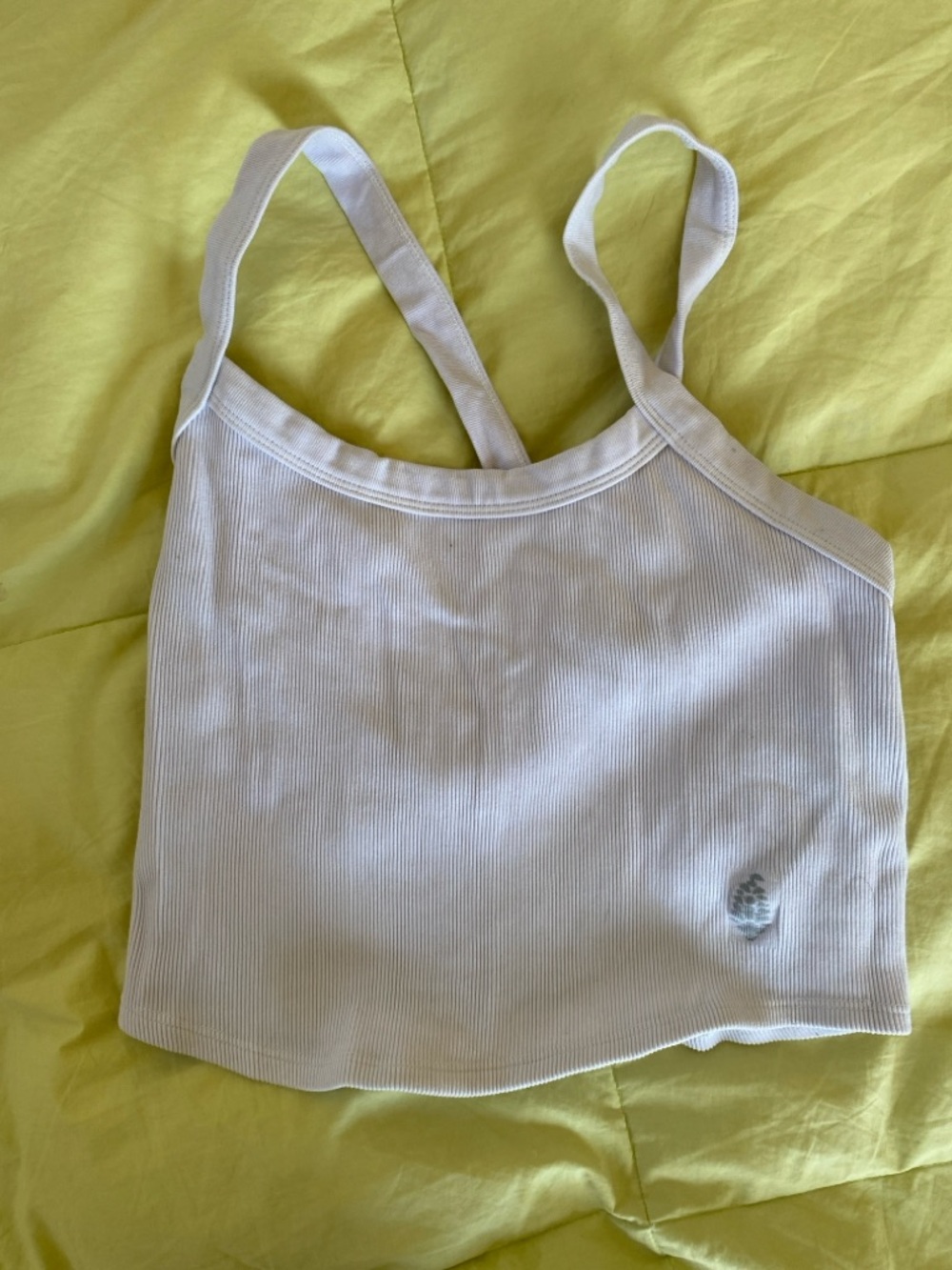 FP Movement by Free People Cream Ribbed Cropped Tank